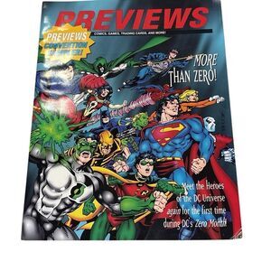 PREVIEWS Comic Magazine 1994 Sampler Promo Sheets Trading Cards DC Comics